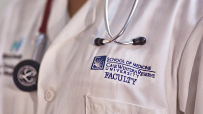 Doctor's white coat with stethoscope